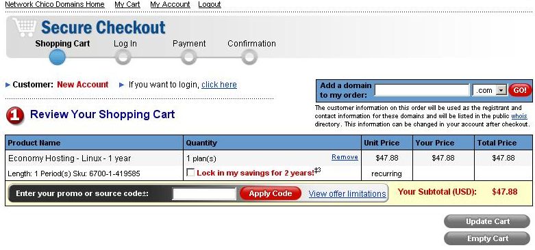 Network Chico Domains Shopping Cart Network Chico Domains Shopping Cart